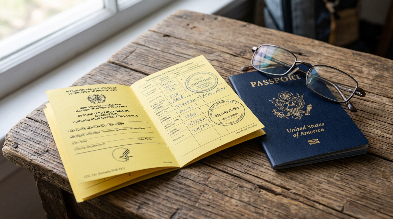 Yellow Fever certificate issued at Edinburgh Vaccination Clinic — International Certificate of Vaccination