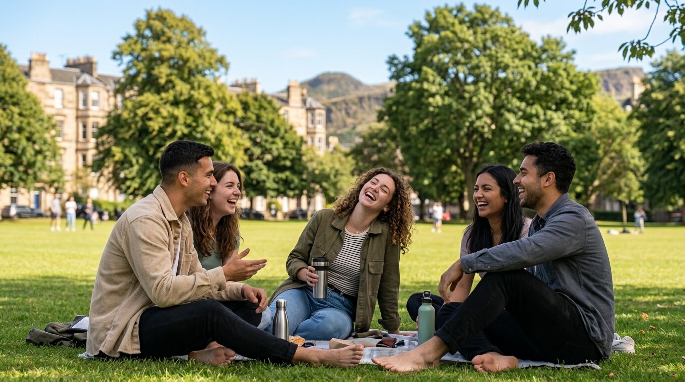 Group of young adults in Edinburgh — HPV vaccine available privately at Bruntsfield Pharmacy Travel and Health Clinic