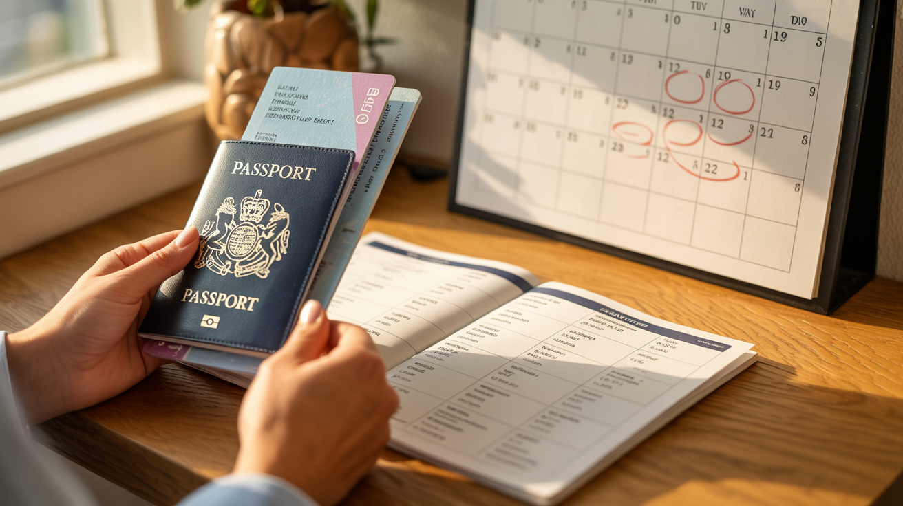 Planning travel vaccinations in Edinburgh — passport and itinerary